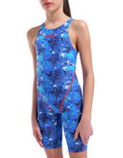 Limited Edition Girls Powerskin ST NEXT Open Back - Splashy Mulit- Model front close up