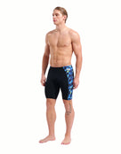 Arena - Limited Edition Aqua Gleam Swim Jammer - Black/Blue/Multi - Model Front Full Body