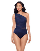 Miraclesuit - Jena Swimsuit - Midnight Blue - Model Front/Side