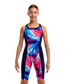Funkita - Girls Muscle Mad Fast Training One Piece Legsuit - Multi/Navy - Model Front
