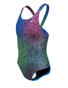 Nike - Girls Hydrastrong Multi Print Fastback Swimsuit - Cool Multi - Product Front/Side