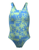 Nike - Girls Hydrastrong Multi Print Fastback Swimsuit - Vapor Green - Product Front