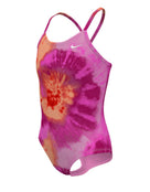 Nike - Girls Tie Dye Crossback Swimsuit - Fierce Pink - Product Front/Side