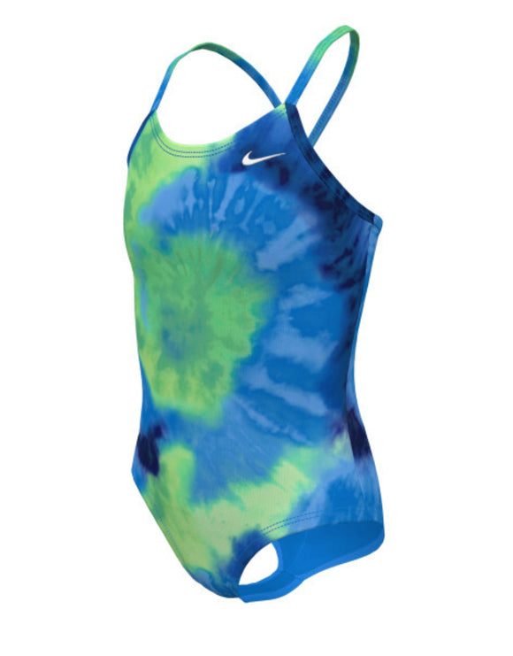 Nike - Girls Tie Dye Crossback Swimsuit - Vapor Green - Product Front/Side