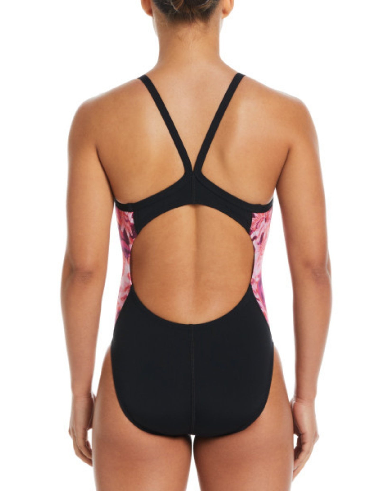 Nike Hydrastrong Multi Print Racerback Splice Swimsuit Black Red Simply Swim Simply Swim UK
