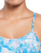 Nike - Hydrastrong Multi Print Cutout Swimsuit - Photo Blue - Logo