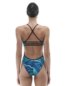 TYR - Olea Durafast Elite Trinityfit Swimsuit - Blue/Green - Model Back