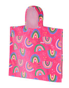 Zoggs - Rainbow Magenta Kids Poncho Hooded Towel Robe - Pink - Product Front