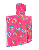 Zoggs - Rainbow Magenta Kids Poncho Hooded Towel Robe - Pink - Product Back