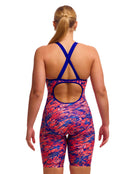Funkita - Ruff Stuff Fast Training One Piece Legsuit - Coral/Blue - Model Back