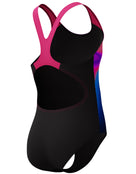 SP-8002625002-Girls_Printed_Splashback_Swimsuit_-_Dark_Pink_Black_back