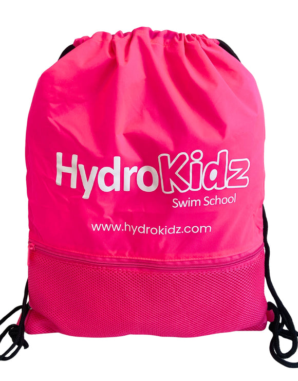 Childrens Deluxe Medium Swim Drawstring Bag With Mesh Pocket