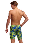 Funky Trunks - Scaled Back Swim Fast Training Jammer - Green/Blue - Model Back/Side