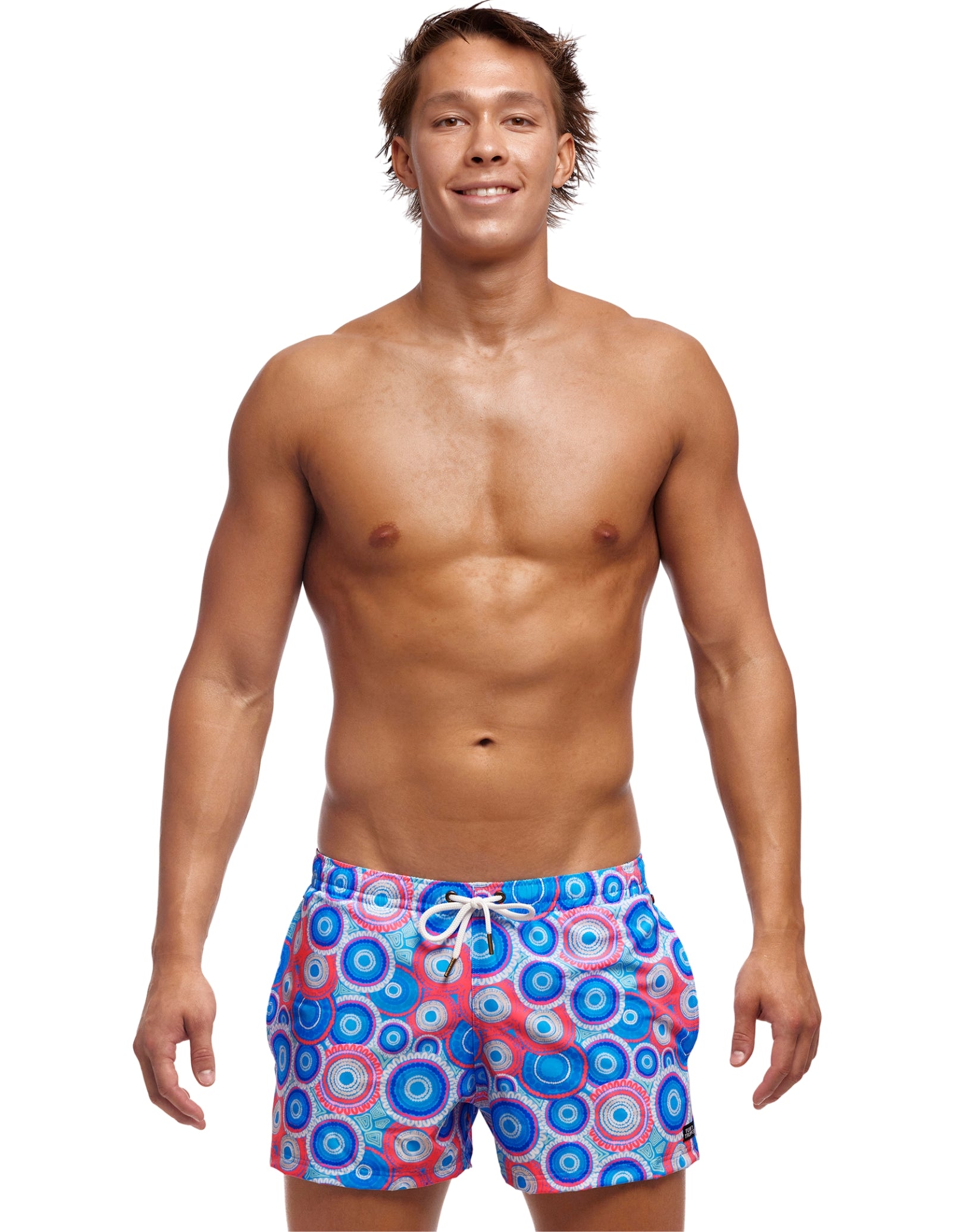 Bundjalung Blue Shorty Swim Shorts Blue Pink