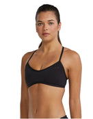 TYR - Solid Durafast Elite Trinity Swim Top - Black - Model Front/Side