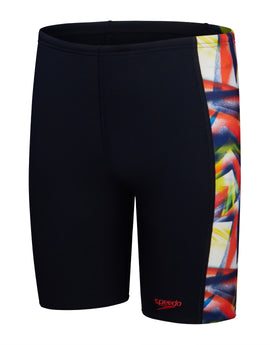 Speedo - Boys Digital Allover Panel Swim Jammer - Black/Red - Product Front