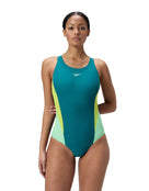 Speedo - Colourblock 2.0 Swimsuit - Green - Model Front