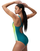 Speedo - Colourblock 2.0 Swimsuit - Green - Model Side