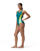 Speedo - Colourblock 2.0 Swimsuit - Green - Model Front Full Body