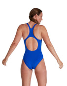 Speedo - Womens Digital Placement Medalist Swimsuit - Blue/Pink - Model Back