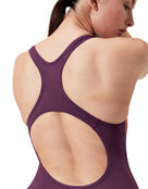 Digital Placement Medalist Swimsuit - Purple/Orange - Model Back Close Up