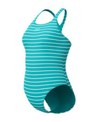 Speedo - Endurance+ Printed Medalist Swimsuit - Green/White - Product Front