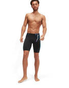Speedo - Endurance+ Max Splice Swim Jammer - Black/Teal Blue - Model Front Full Body