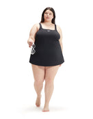 Speedo - Essential Swim Dress - Black/Plus Size - Model Front Full Body