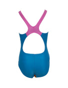 Speedo - Girls Digital Placement Pulseback Swimsuit - Blue/Yellow - Product Back