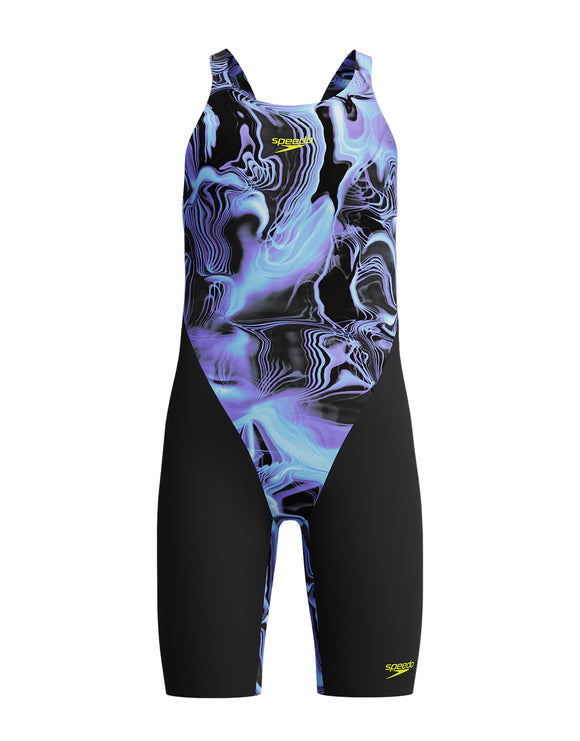 Speedo - Girls Fastskin Endurance+ Max Open Back Kneeskin - Blue/Black -  Product Front