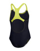 Speedo - Girls Medley Logo Medalist Swimsuit - Navy/Yellow - Product Front