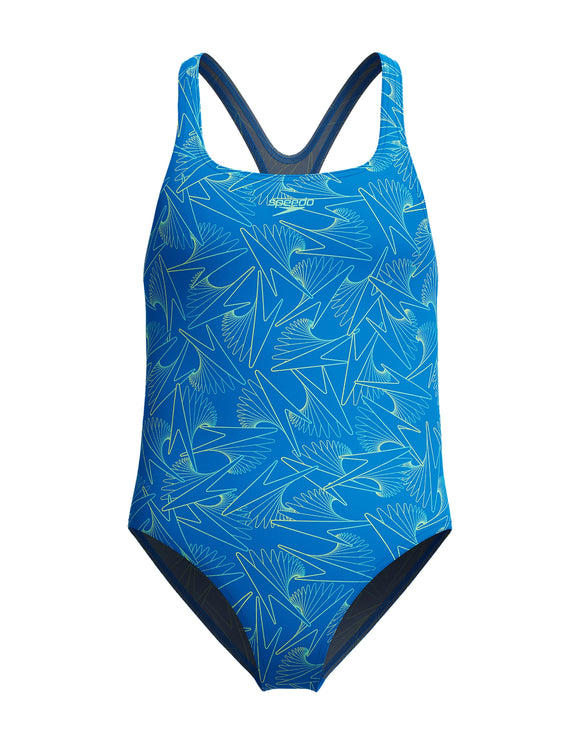 Speedo - Hyperboom Allover Medalist Swimsuit - Blue/Green - Product Front