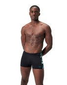 Speedo - Hyperboom Panel Aquashort - Black/Aquamarine Blue - Model Front
