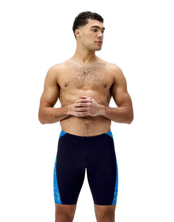 Speedo - Hyperboom Panel Swim Jammer - Navy/Blue - Model Front