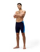 Speedo - Hyperboom Panel Swim Jammer - Navy/Blue - Model Front Full Body