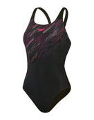Speedo - Hyperboom Placement Muscleback Swimsuit - Black/Pink - Product Front