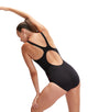 Speedo - Hyperboom Placement Muscleback Swimsuit - Black/Pink - Model Front
