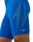 Speedo - Hyperboom Placement Swim Jammer - Blue/Green - Model Side Close Up