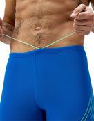 Speedo - Hyperboom Placement Swim Jammer - Blue/Green - Model Front Close Up