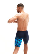 Speedo - Mens Hyperboom Placement V-Cut Swim Jammer - Black/Blue - Model Back