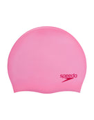 Speedo - Kids Plain Moulded Silicone Swim Cap - Pink/red