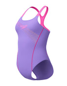 Speedo - Medley Logo Swimsuit - Purple/Pink - Product Front