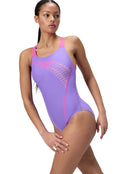 Speedo - Medley Logo Swimsuit - Purple/Pink - Model Side