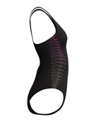 Speedo - Placement Muscleback Swimsuit - Black/Pink/Orange - Product  Side