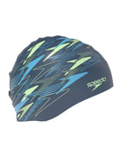 Printed Silicone Swimming Cap - Teal/Blue