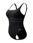 Speedo - Shaping Contour Eclipse Swimsuit - Black/Pink - Product Front