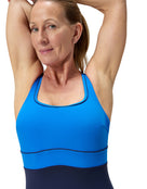 Speedo - Shaping Contour Eclipse Swimsuit - Blue/Navy - Model Front Close Up