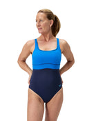 Speedo - Shaping Contour Eclipse Swimsuit - Blue/Navy - Model Front