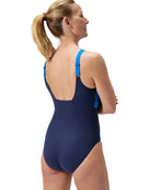 Speedo - Shaping Contour Eclipse Swimsuit - Blue/Navy - Model Back