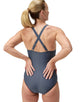 Speedo - Shaping V Neck Swimsuit - Grey - Model Front